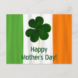 Postal Feliz Día de la Madre Bandera Irlandesa Shamrock I