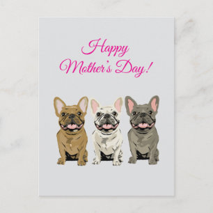 Postal ¡Feliz Día de la Madre! Bulldogs Franceses