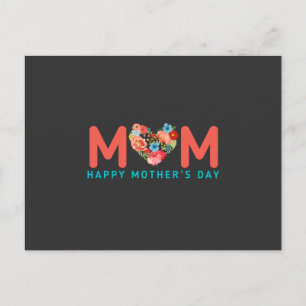 Postal Feliz Día De La Madre Con Amor Y Flores Coloridas