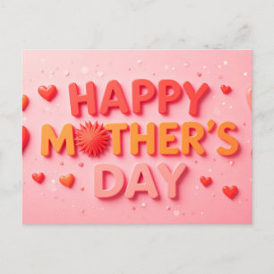 Postal Feliz Día de la Madre con Corazones