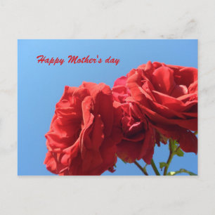 Postal Feliz Día de la Madre con rosas rosas rosas rosas