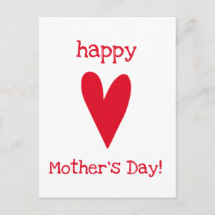 Postal ¡Feliz Día de la Madre! Corazón rojo