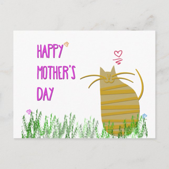 Postal Feliz Día de la Madre | Del gato (Anverso)