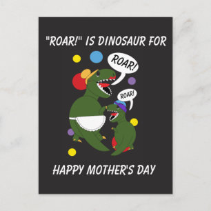 Postal Feliz Día de la Madre Dinosaurio Hijo de Mamá Pers