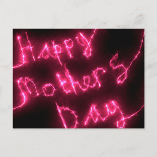 Postal Feliz Día de la Madre Electric Hot Pink Glow Text