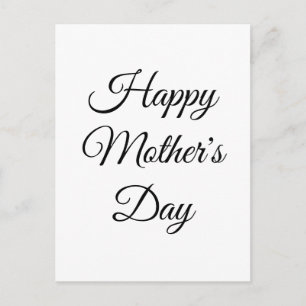 Postal Feliz Día de la Madre, elegante clásico blanco neg