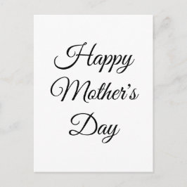 Postal Feliz Día de la Madre, elegante clásico blanco neg
