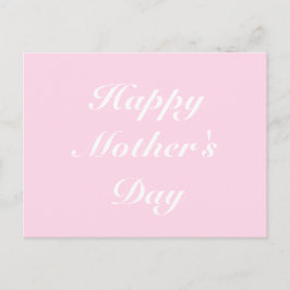 Postal Feliz Día de la Madre escritura blanca rosa ligero
