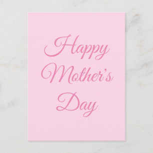 Postal Feliz Día de la Madre escritura rosa ligero elegan