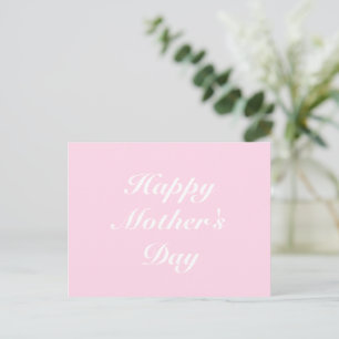 Postal Feliz Día de la Madre escritura rosa ligero moda e