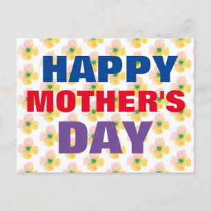 Postal Feliz Día de la Madre Estampado Floral