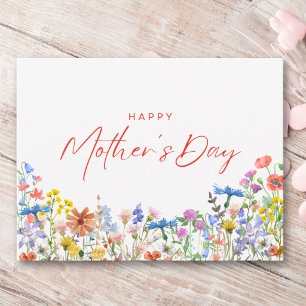 Postal Feliz Día de la Madre floral para abuela Flores si