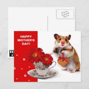 Postal Feliz Día de la Madre. Funny Hamster