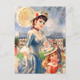 Postal Feliz Día de la Madre. Madre e hija de cosecha