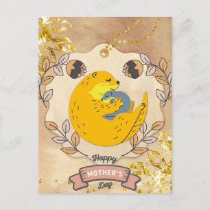 Postal Feliz Día de la Madre Mantequilla y Floral Infanti