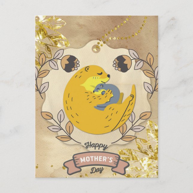Postal Feliz Día de la Madre Mantequilla y Floral Infanti (Anverso)