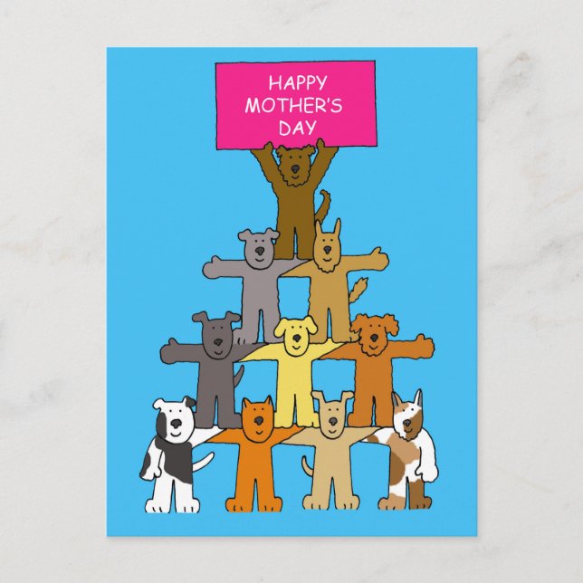 Postal Feliz Día de la Madre para los amantes del perro (Anverso)