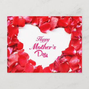 Postal Feliz Día de la Madre - Pétalos Rosas con forma de
