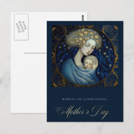 Postal Feliz Día de la Madre Pintura de madre e hijo