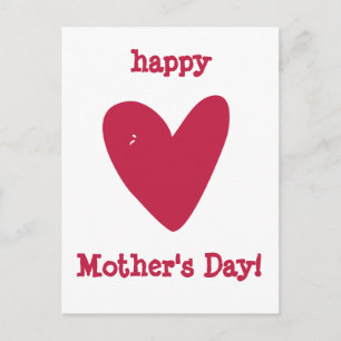 Postal ¡Feliz Día de la Madre! Raspberry Pink Heart