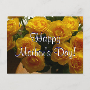 Postal Feliz Día de la Madre Rosas Amarillas I