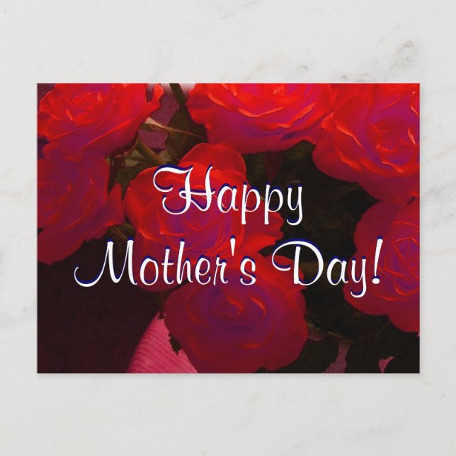 Postal Feliz Día de la Madre Roses Rojos I (Anverso)