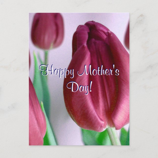 Postal Feliz Día de la Madre Rosey Tulips (Anverso)
