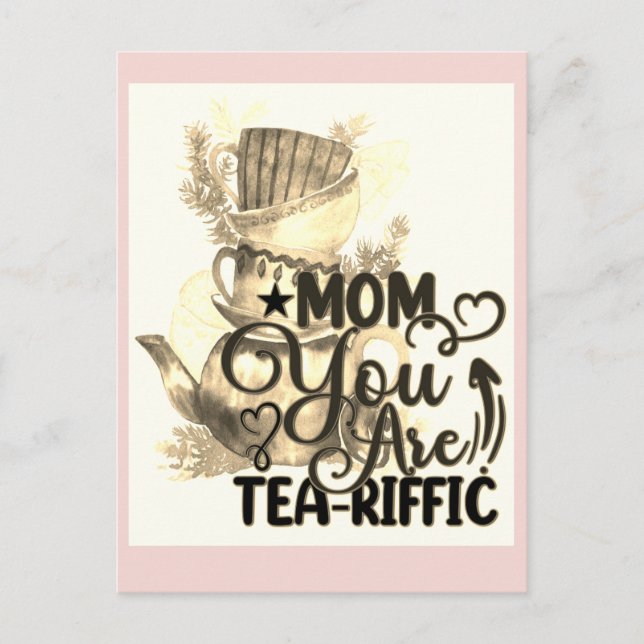 Postal Feliz Día de la Madre Té Amo Mamá Divertido Pun (Anverso)