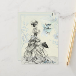 Postal Feliz Día de la Madre, victoriana, pájaros de Para
