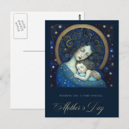 Postal Feliz Día de la Madre y pintura de la hija