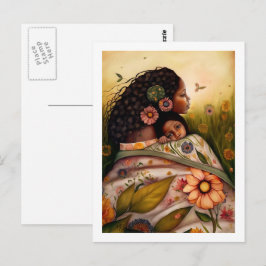 Postal Feliz Día de la Madre y pintura de la hija