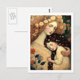 Postal Feliz Día de la Madre y pintura de la hija