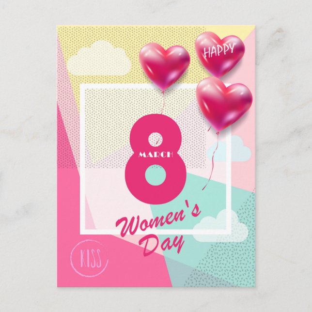 Postal ¡Feliz día de la mujer! 8.º feriado internacional (Anverso)