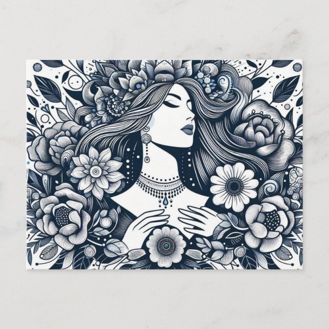 Postal Feliz Día de la Mujer honrando a las mujeres en to (Anverso)