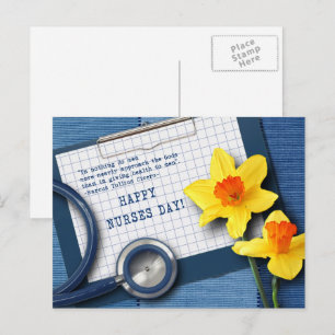 Postal Feliz Día de las Enfermeras. Dafóditos de primaver
