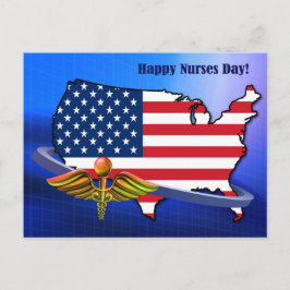 Postal Feliz Día de las Enfermeras. Patriótico de los Est