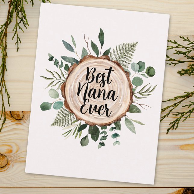 Postal Feliz Día de los Abuelos Madera Rusa y Foliage (Close up)