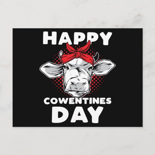 Postal Feliz Día de los Cowentines Regalo Vaca Lover Vale (Anverso)