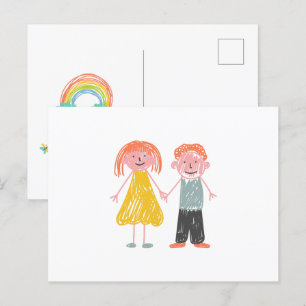 Postal Feliz día de los niños Manos pequeñas, grandes sue