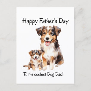 Postal feliz día de los padres desde el perro hasta el pa