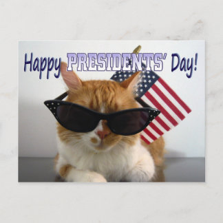 Postal Feliz Día de los Presidentes Gato Genial con Tarje