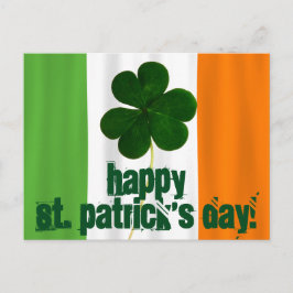 Postal Feliz Día de San Patricio, bandera irlandesa color