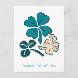 Postal Feliz Día de San Patricio Clover Shamrock Drawing