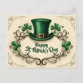 Postal Feliz día de San Patricio Diseño de Trébol