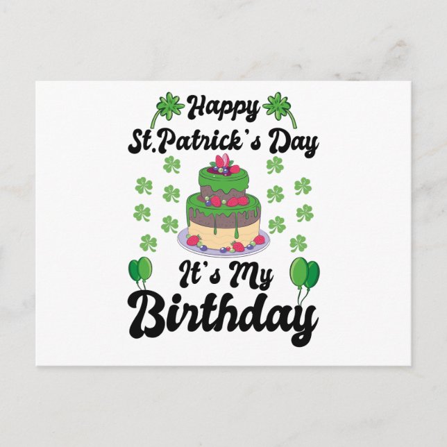 Postal Feliz día de San Patricio es mi cumpleaños  (Anverso)