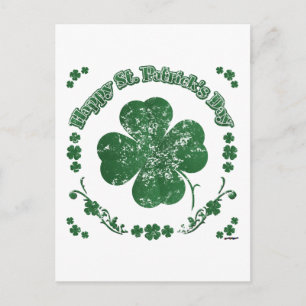 Postal Feliz Día de San Patricio - estilo vintage