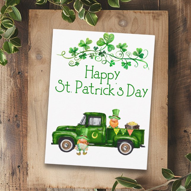 Postal Feliz Día de San Patricio, Green Truck Gnomes (Subido por el creador)
