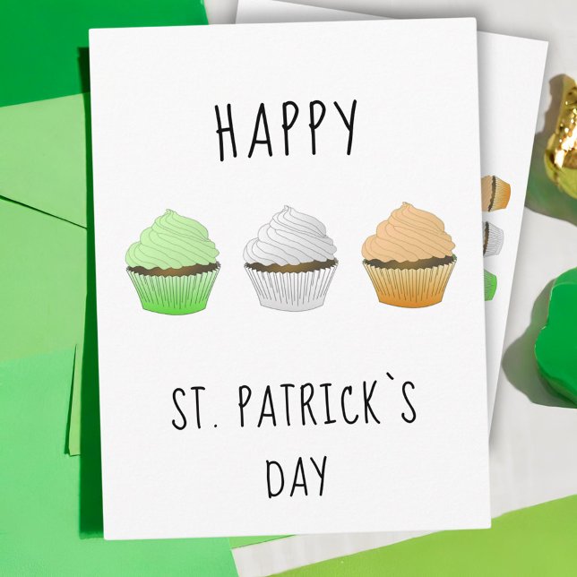 Postal Feliz Día de San Patricio Irland Color Muffins (Subido por el creador)