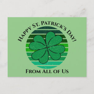 Postal Feliz Día de San Patricio Irlandés 4 Leaf Clover