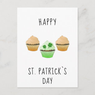Postal Feliz Día de San Patricio Muffins y Shamrock